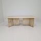 Robust Italian Travertine Coffee Table With two 3-leg Feet, 1980s