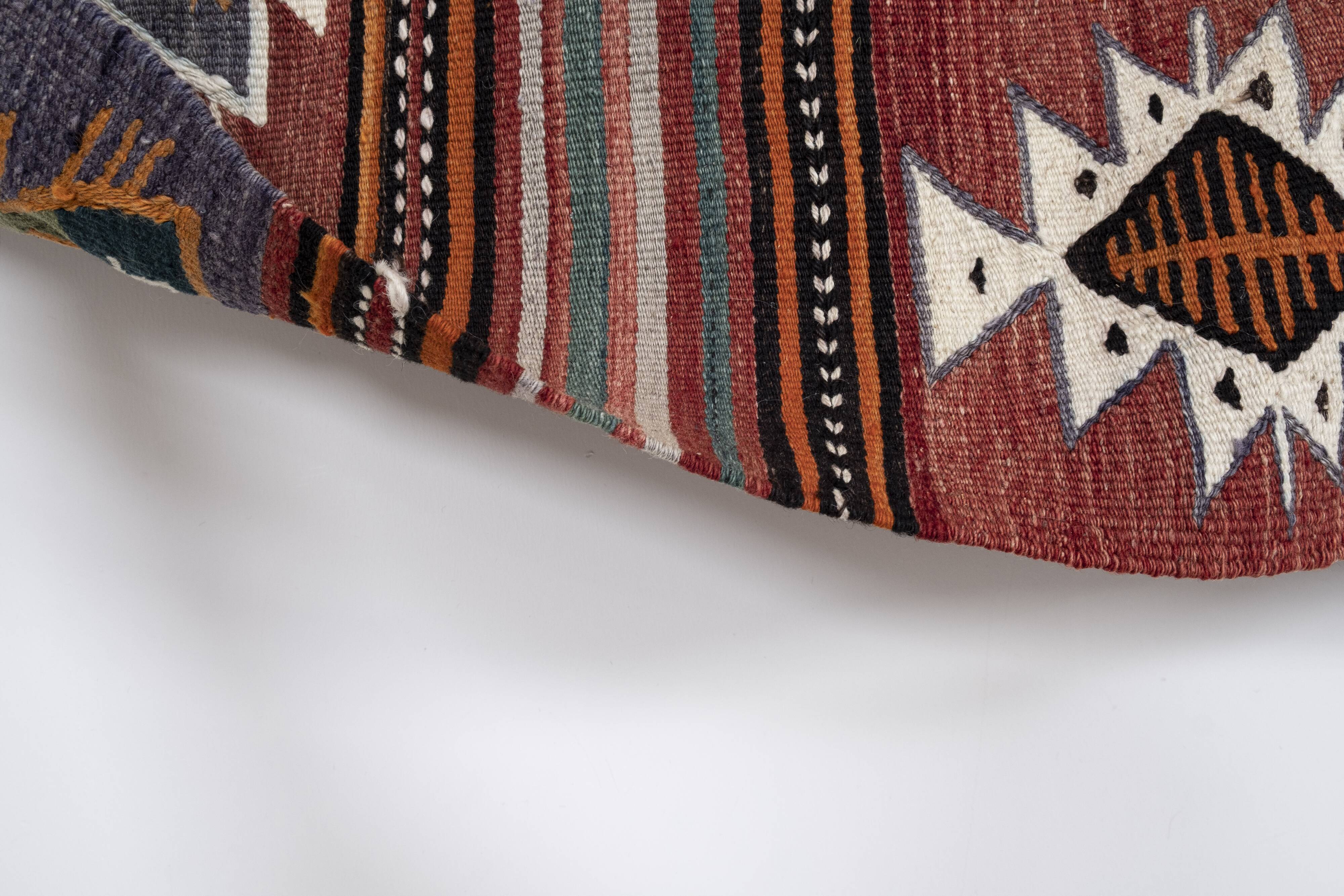 1970s vintage striped turkish oushak kilim runner 4'7" x 9'10"