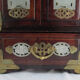 Chinese wooden jewelry box adorned with jade plates