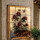 Stained glass "vegetation with peonies"