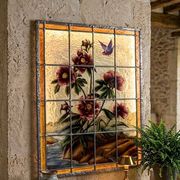 Vitrail « végétation aux pivoines »
