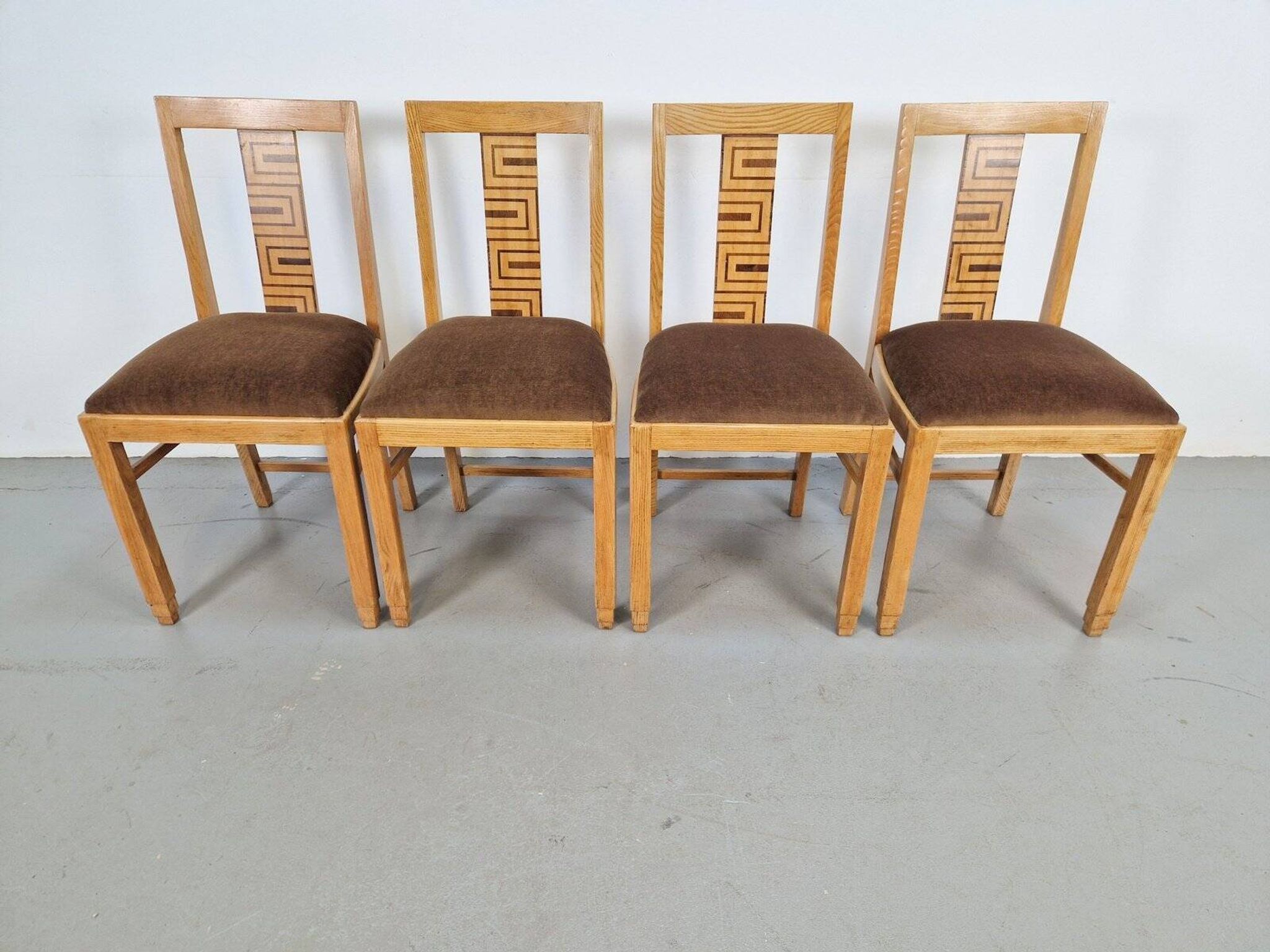 Chaises de salle à manger Arts et Métiers, années 1930, ensemble de 4