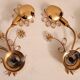 Set Hollywood Regency Wandlampe vergoldet Messing Swarovski-Kristalle Palwa