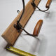 Wall coat rack "bistrot" in metal and wood 1900, 4 hooks