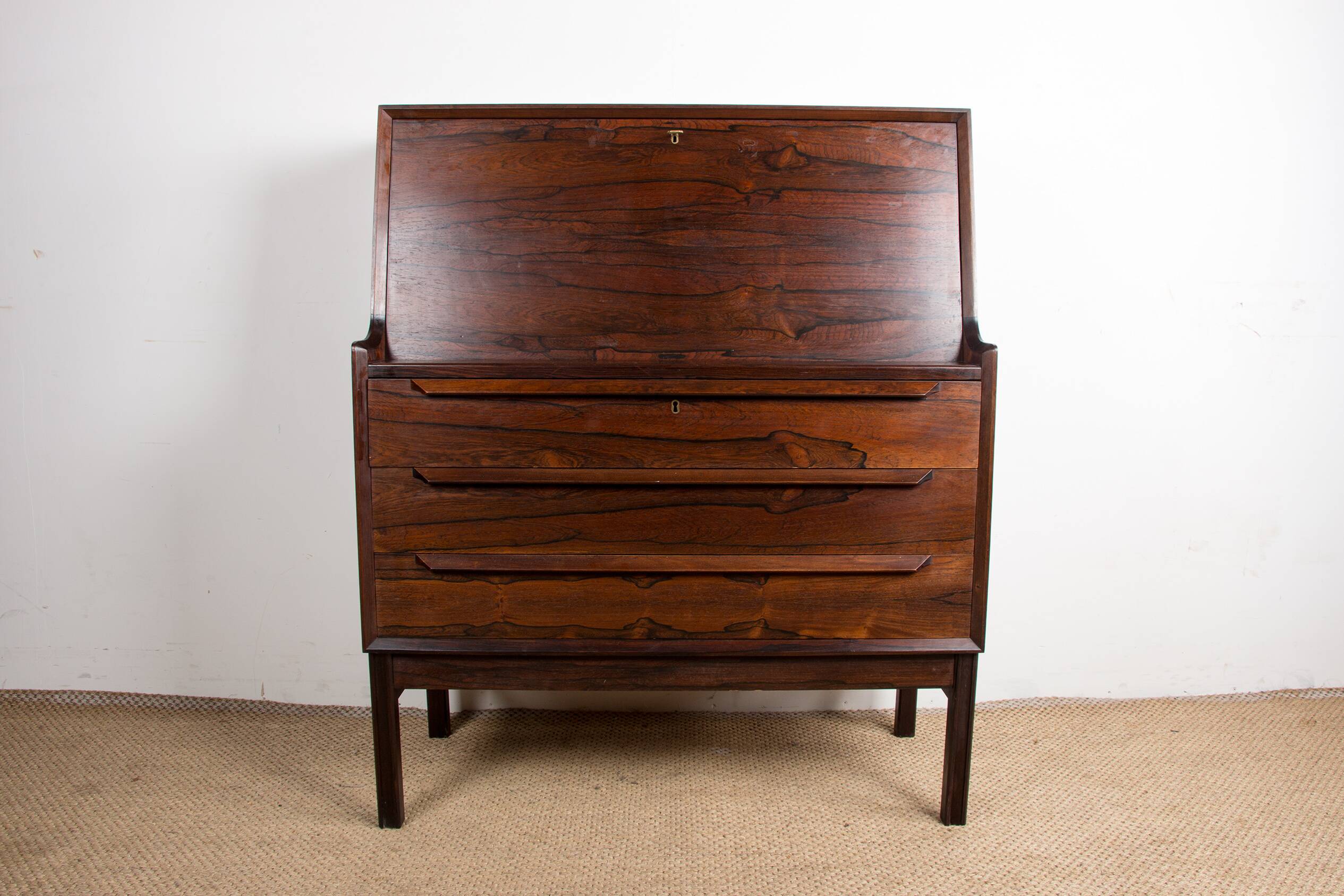 Secretary desk, Danish Rosewood by Arne Wahl Iversen for Branderup Mobelfabrik 1960.