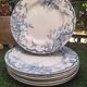 7 plates in earthenware with bird motifs by Lunéville