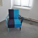 Azure blue Art Deco armchair in wood and cotton, 1920s, fully restored.