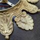 Art Nouveau ceiling light, table lamp in pressed-molded glass