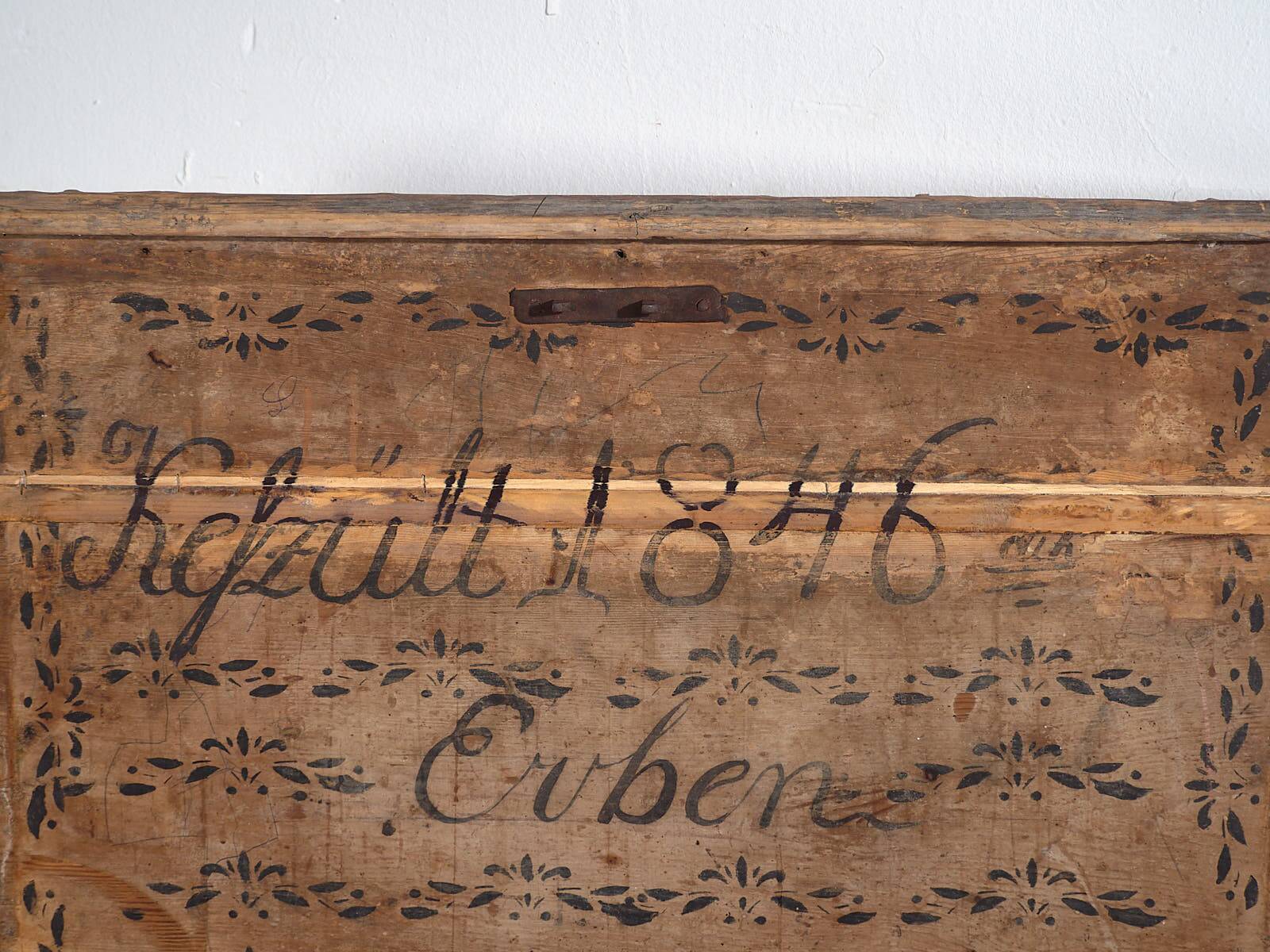 Antique Hand-Painted Wedding Chest (1846) #37