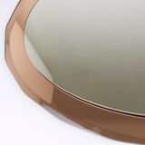 Cristal Arte Pink Oval Rosé Mid-Century Wall Mirror, Italy, 1960s