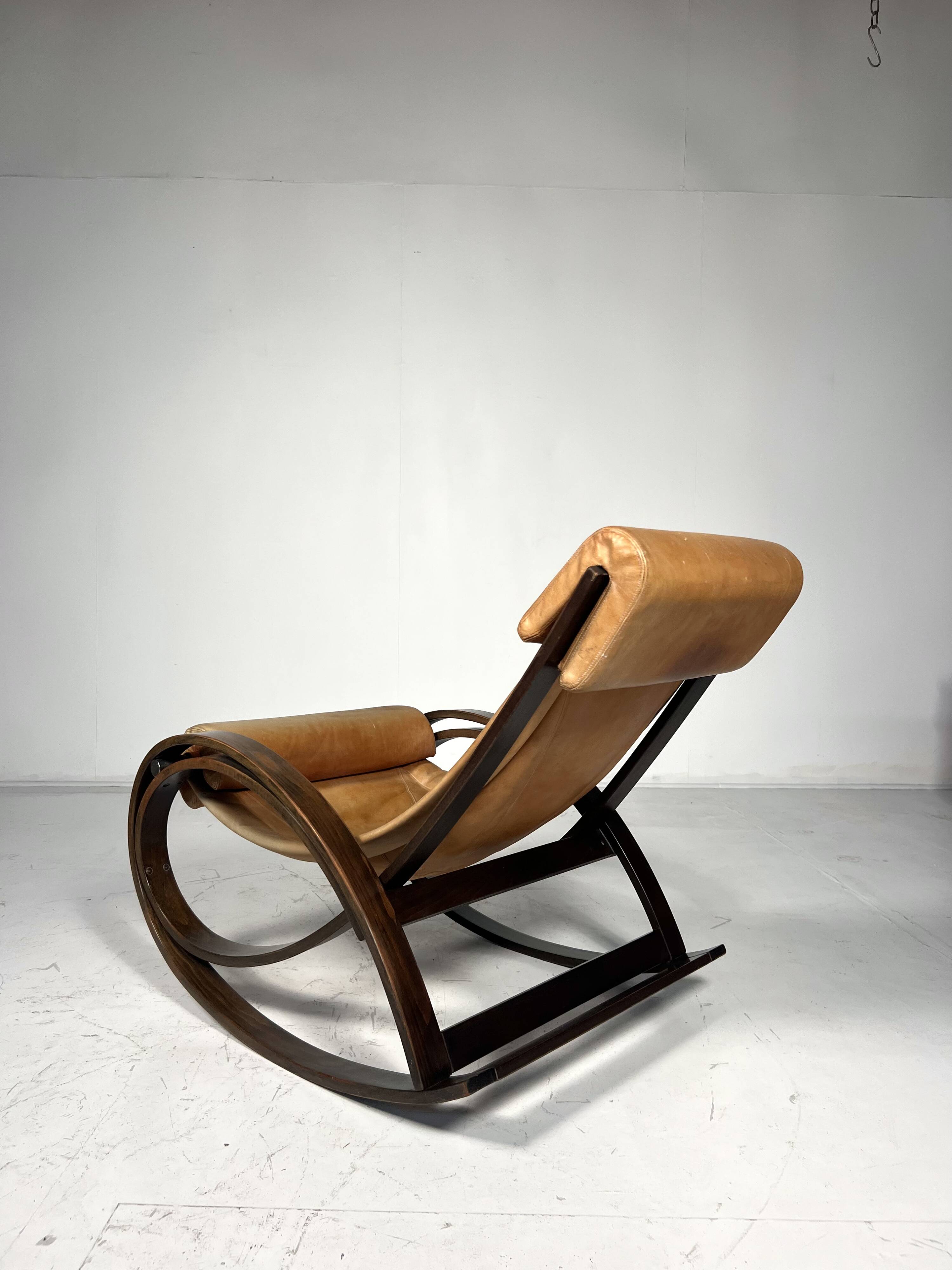 Sgarsul Rocking Chair By aGe Aulenti For Poltronova, Italy, 1960s