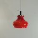 Red opaline pendant light / space age / vintage