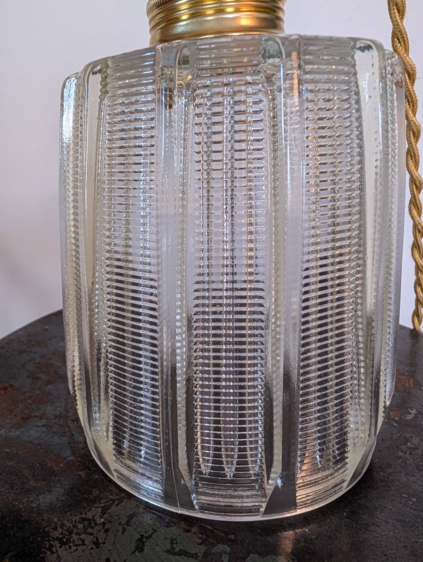 Thick glass lampshade – 1950s/60s