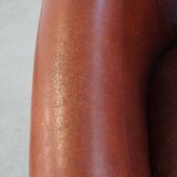 English style sheepskin club chair with a beautiful patina