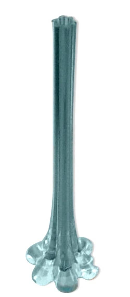 1970s Soliflore vase Transparent / turquoise glass