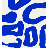 Abstract blue forms giclee print