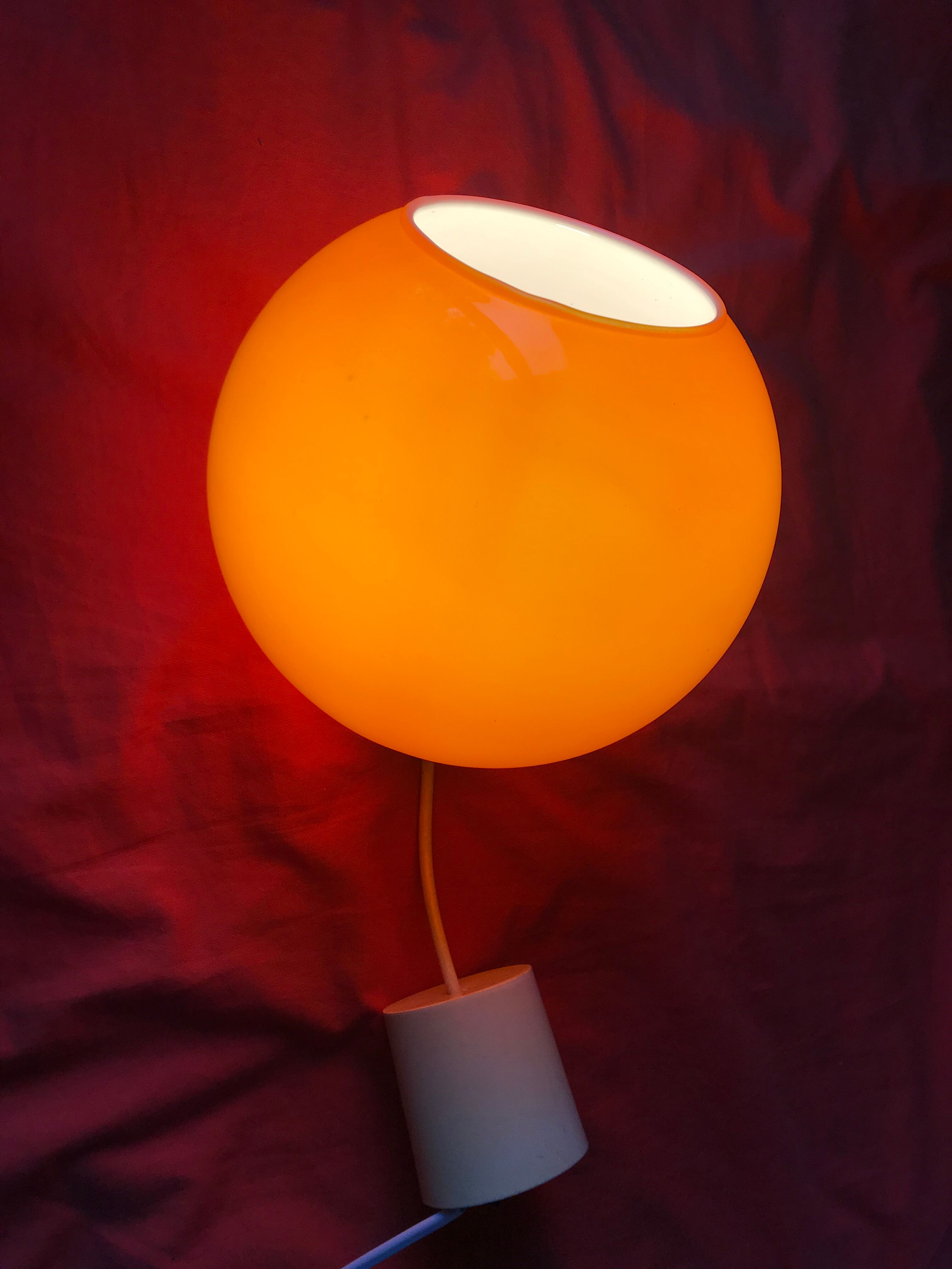 Vintage opaline glass suspension vintage 70s