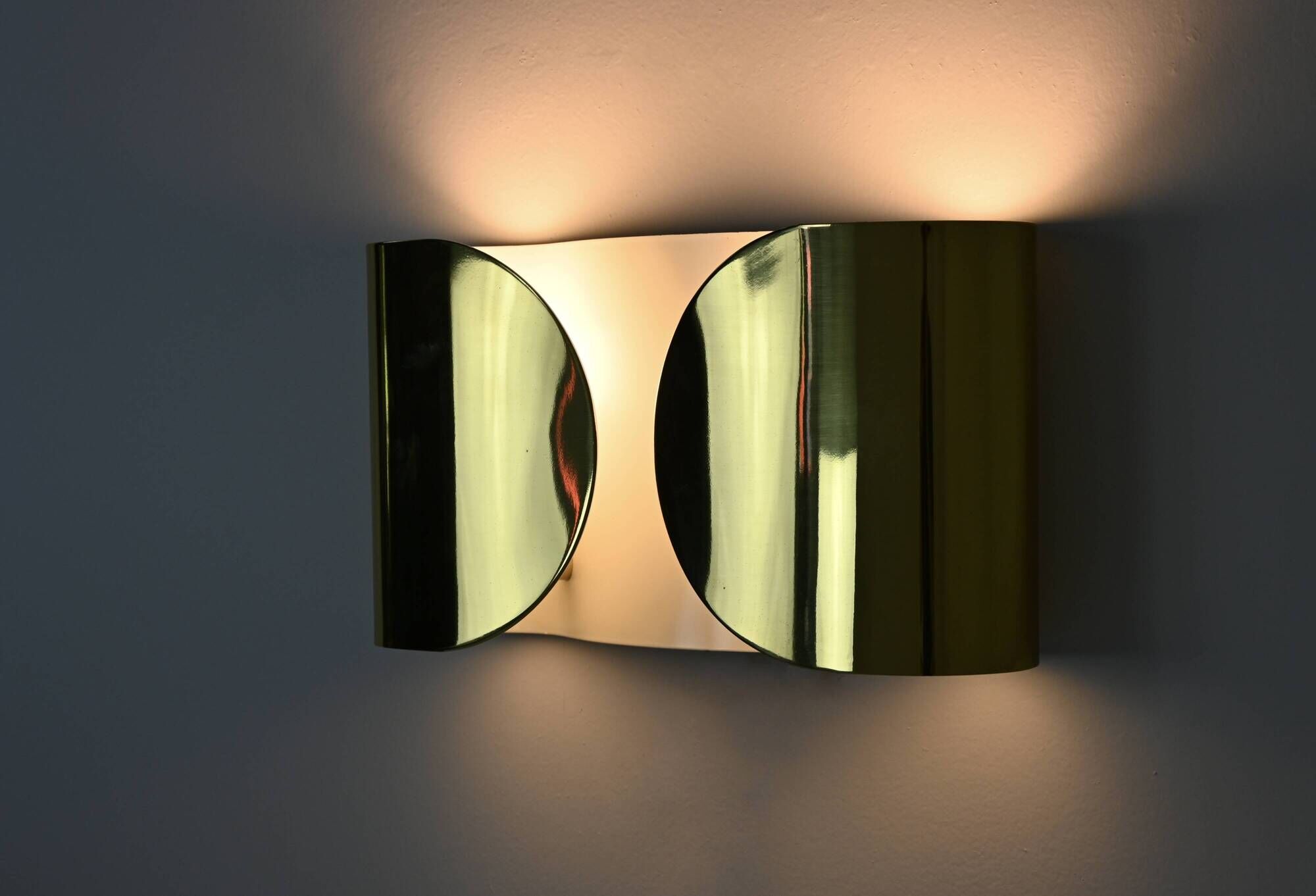 Golden Foglio wall lamp by Tobia & Afra Scarpa for Flos, 1960s