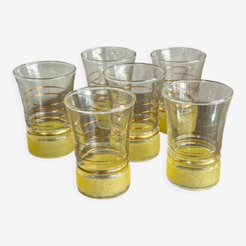 6 verres anciens granités - 1950