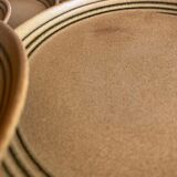 Lot de 7 assiettes plates en grès Sarreguemines