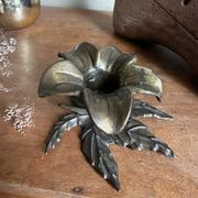 Brass flower candle holder