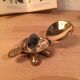 Brass and mother-of-pearl turtle jewelry box