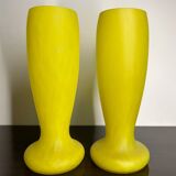 Pair of Art Deco yellow glass paste vases