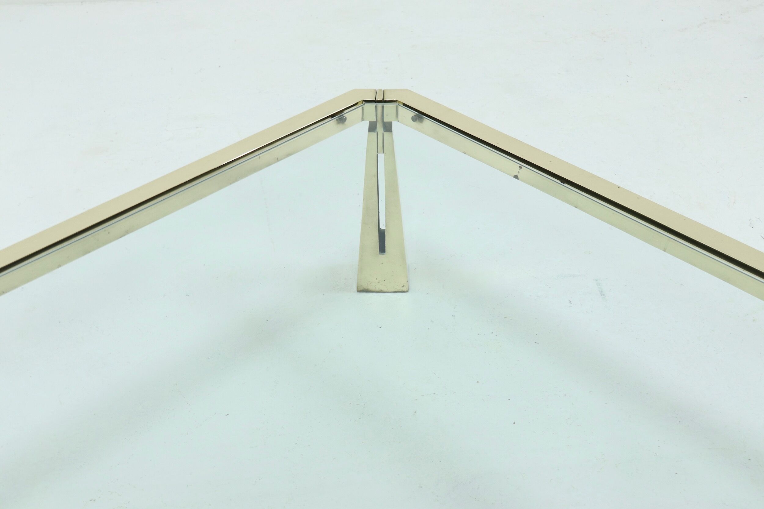 Solid brass sculptural coffee table by Peter Ghyczy 1980s