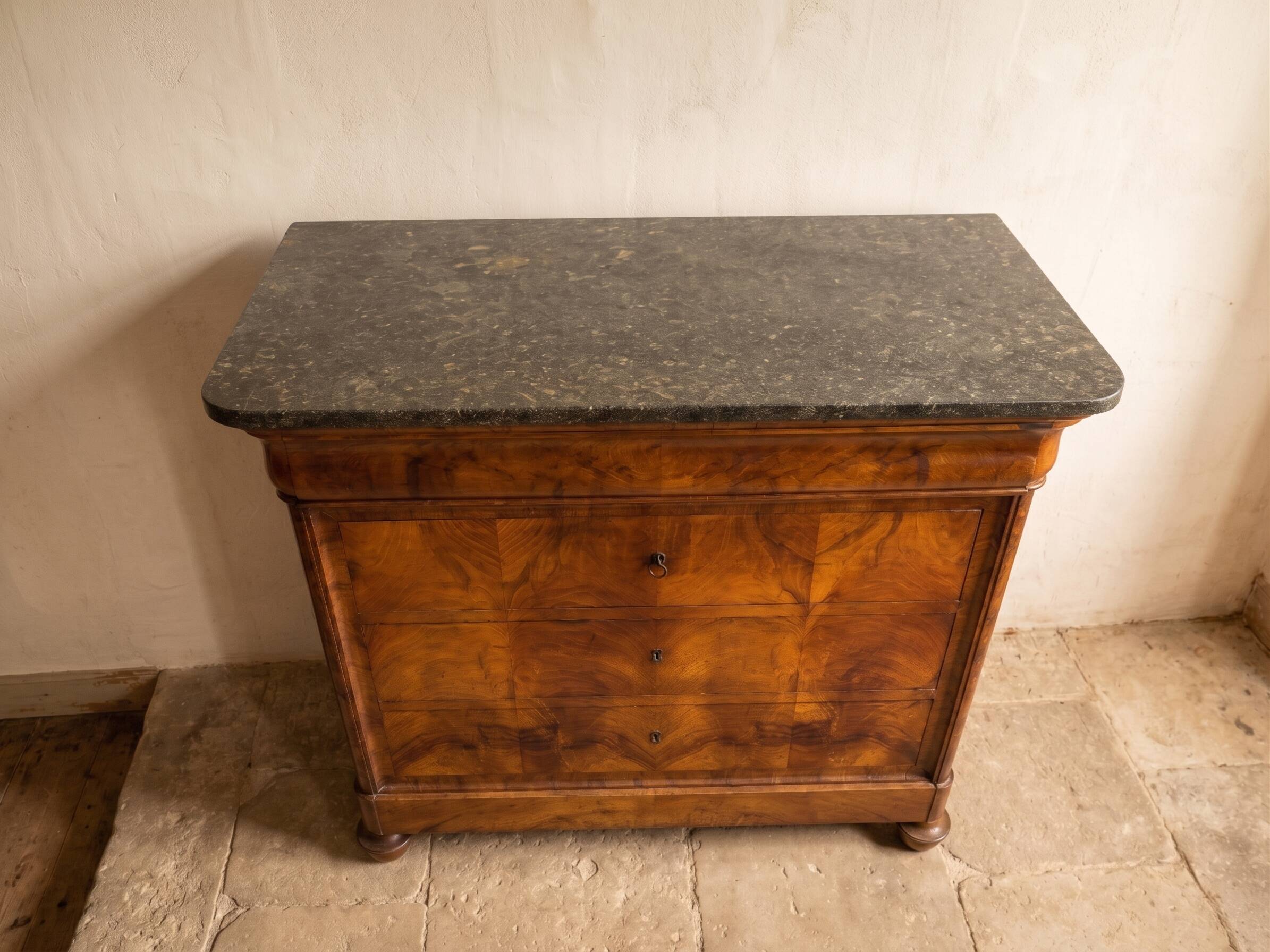 Antique walnut chest of drawers