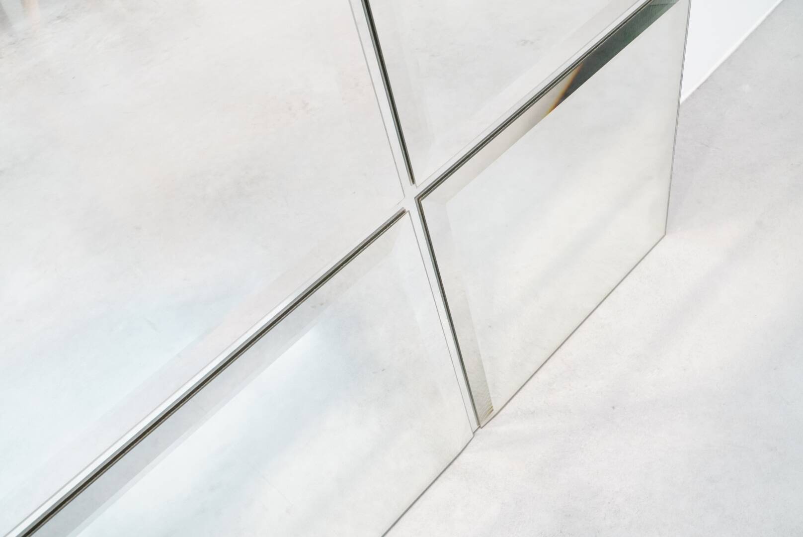 Michel Martens, Minimalist Glass Art Mirror 'Squares'