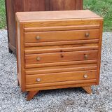 Commode vintage des années 50 pieds compas 3 tiroirs