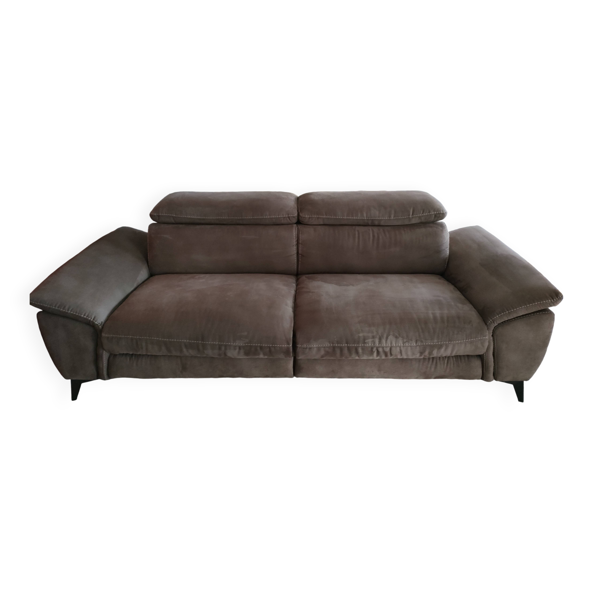 Newport 3-seater taupe microfibre sofa