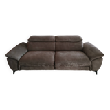 Newport 3-seater taupe microfibre sofa
