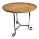 1950s side table with straw marquetry
