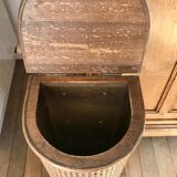 Bread hutch in oak wood and canning made in france 50s