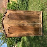 Vintage Hungarian wooden wardrobe in brown with two doors, late 19th century.