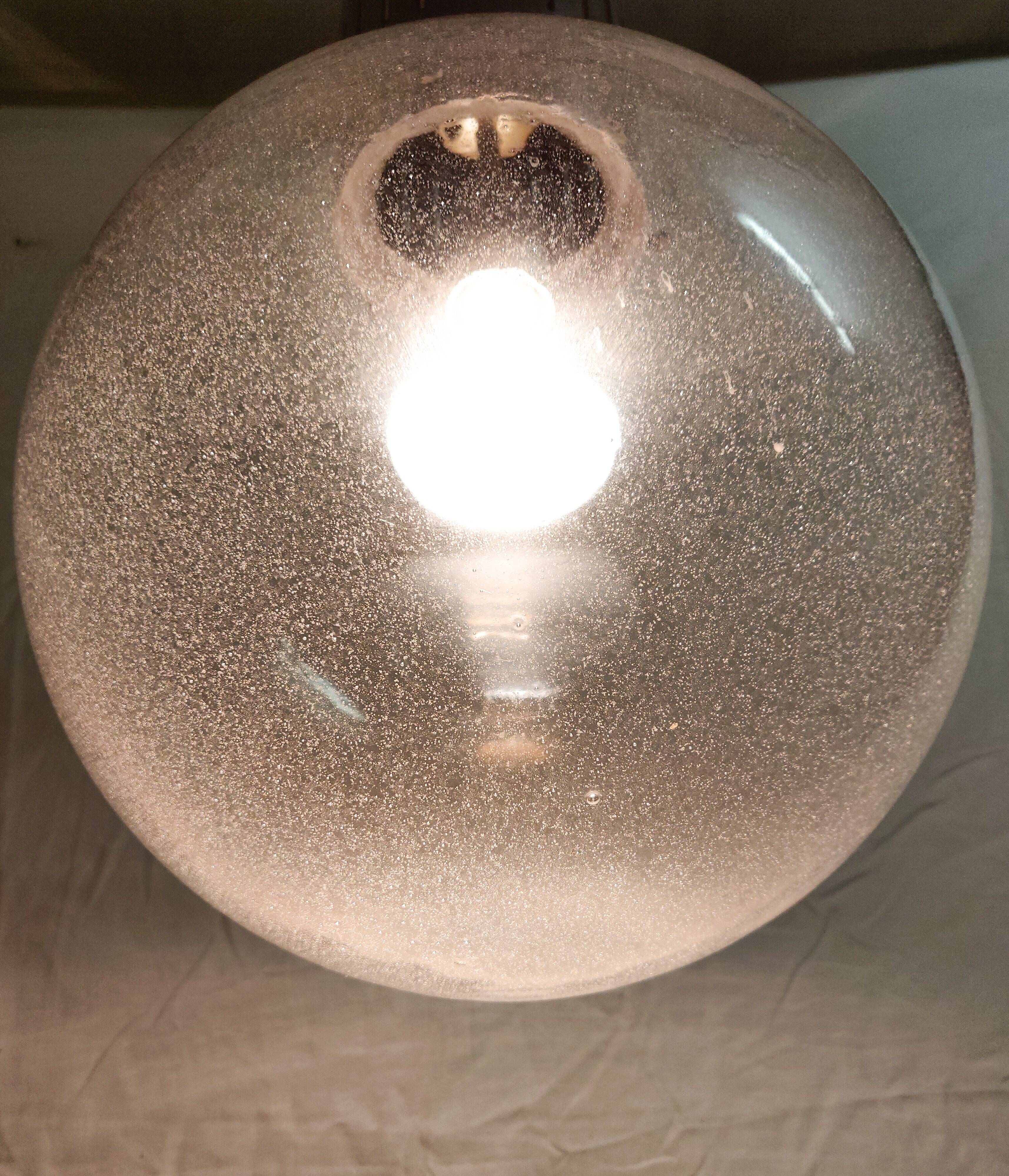 Globe 1970 blown glass bulb hanging
