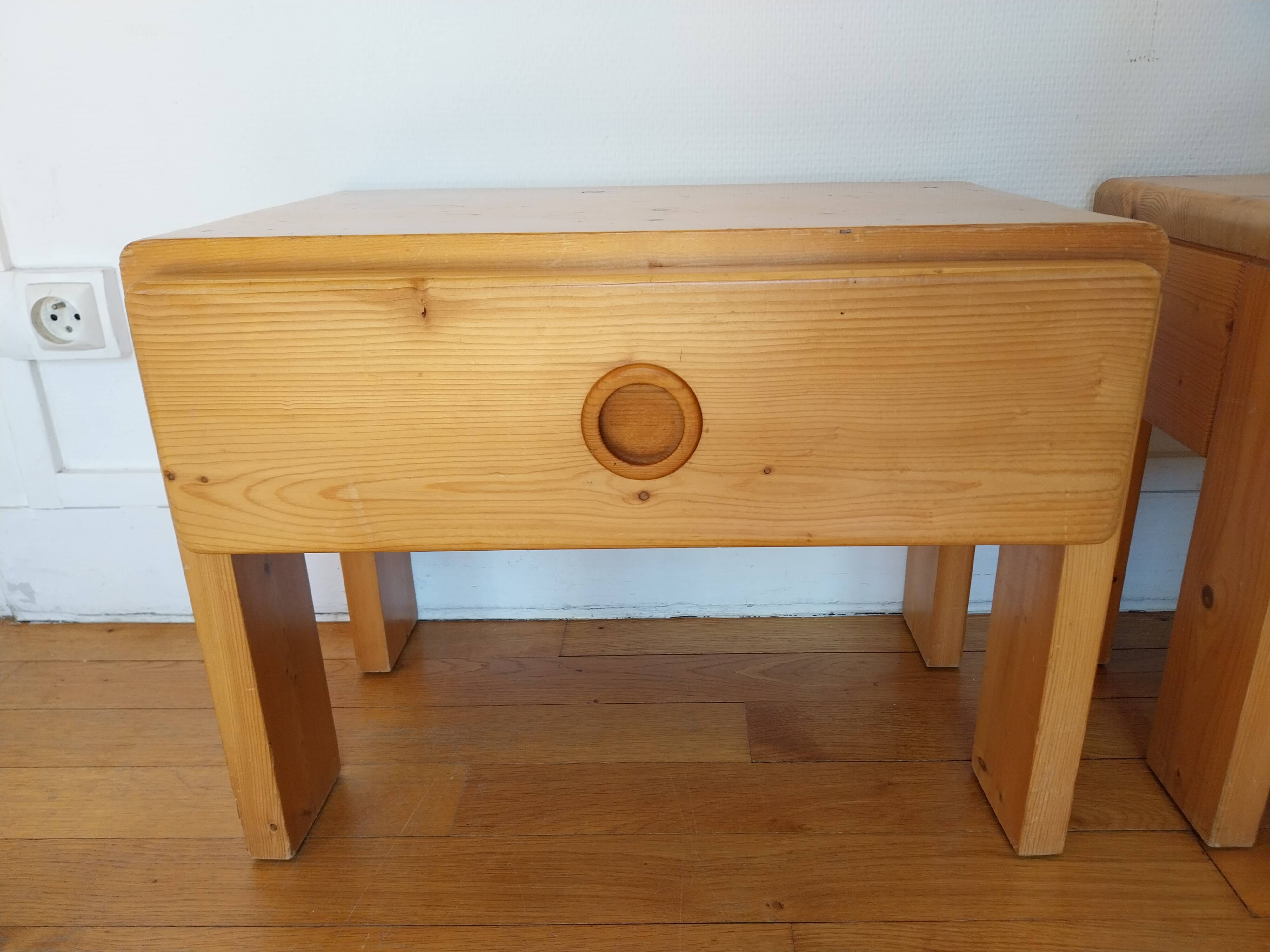 Pair of bedside tables Charlotte Perriand Les Arcs