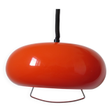 Orange perspex and chrome metal pendant light, space age, 1970