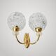 Vintage 1950s wall light, Arlus house, glass, plexiglass, gilded brass, 50s.