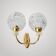 Vintage 1950s wall light, Arlus house, glass, plexiglass, gilded brass, 50s.