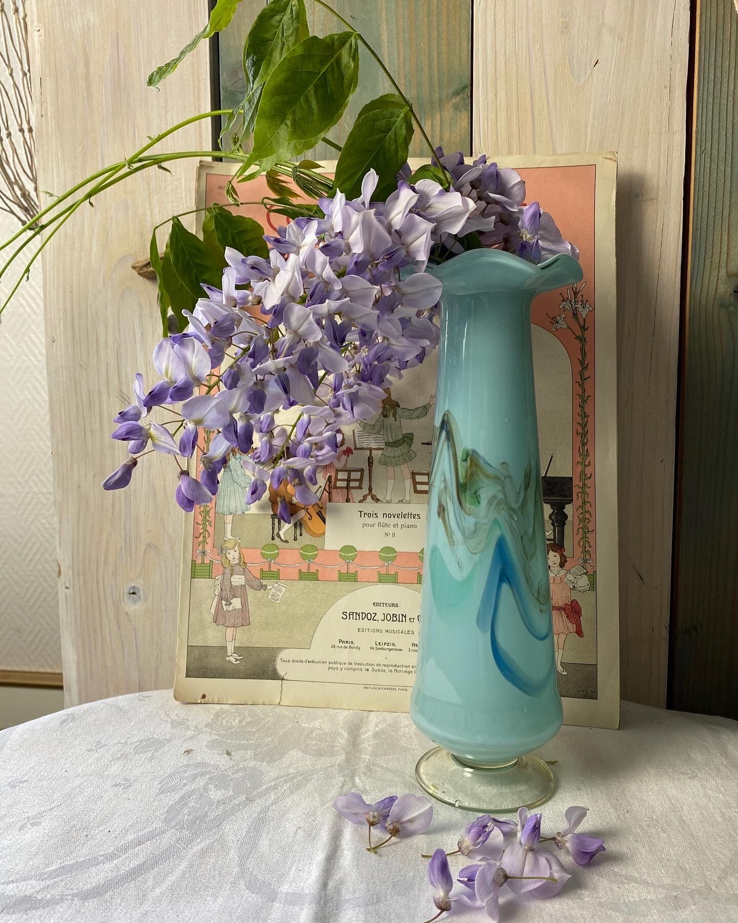Blue opaline vase