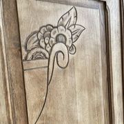 Art Deco wardrobe in raw oak wood