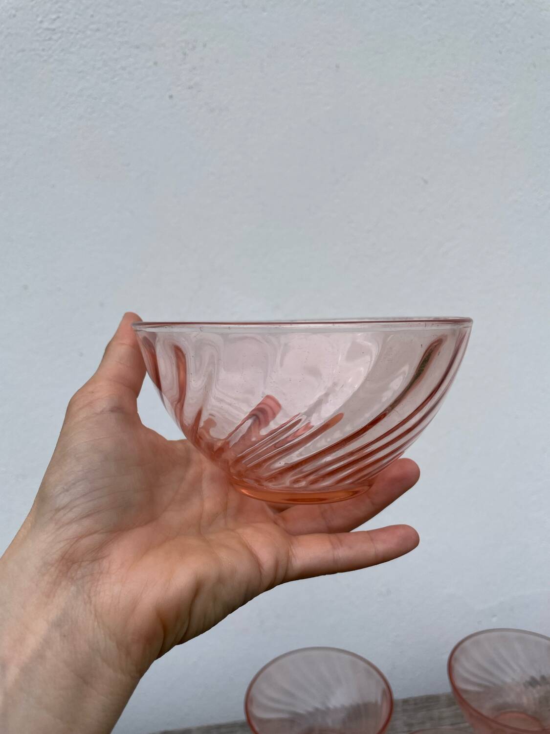4 bols Rosaline en verre rose