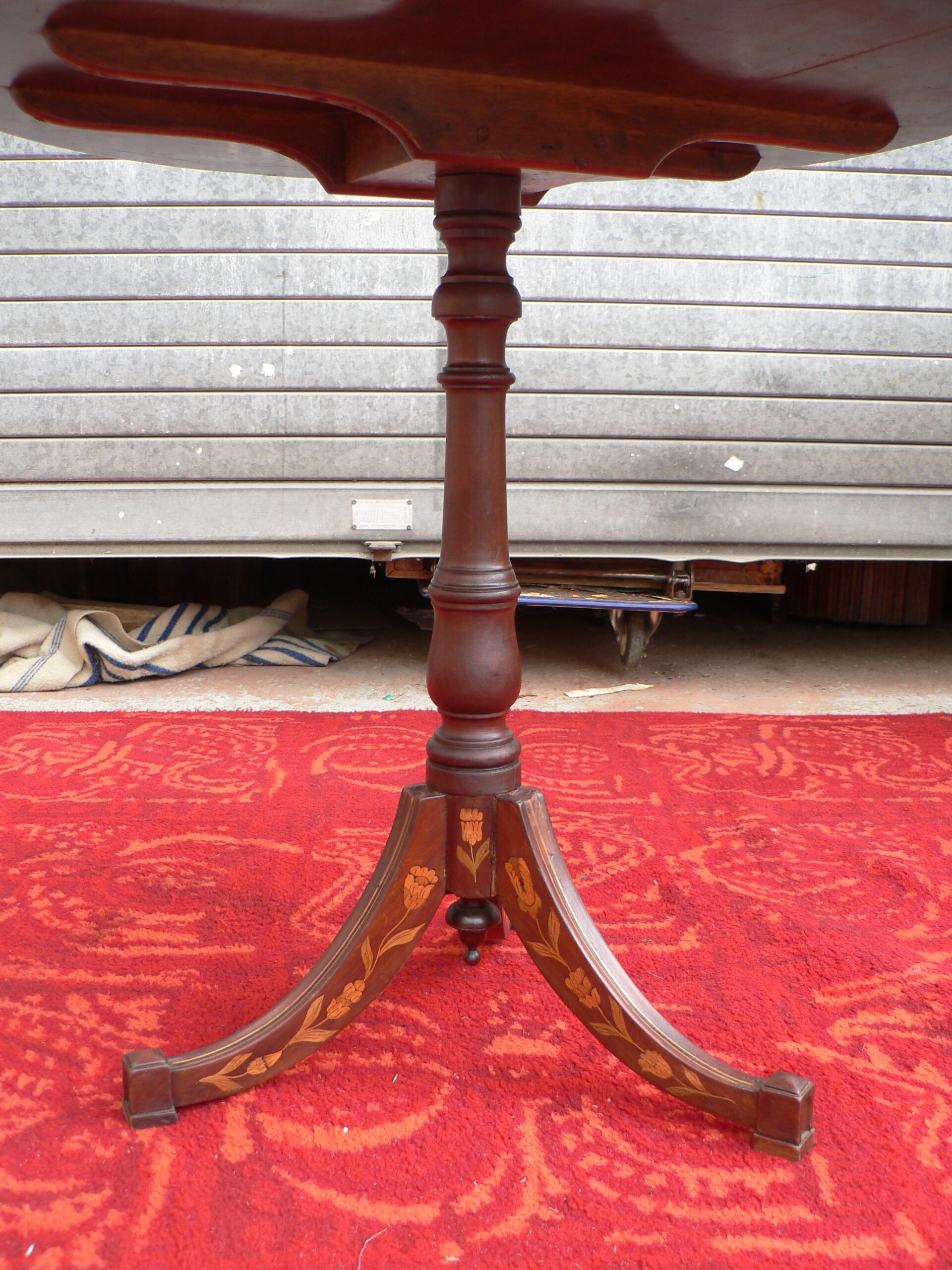 Pedestal table marquetry Charles X