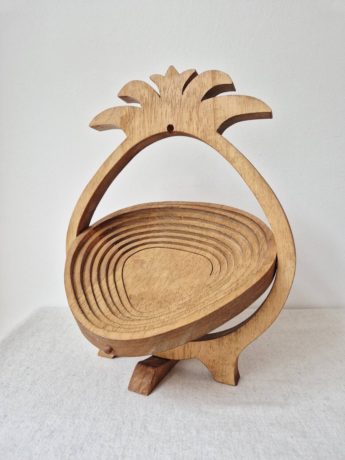Wooden Fruit Basket "Pineapple" - Vintage