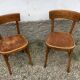 Series of 10 vintage bentwood curved wood bistro chairs