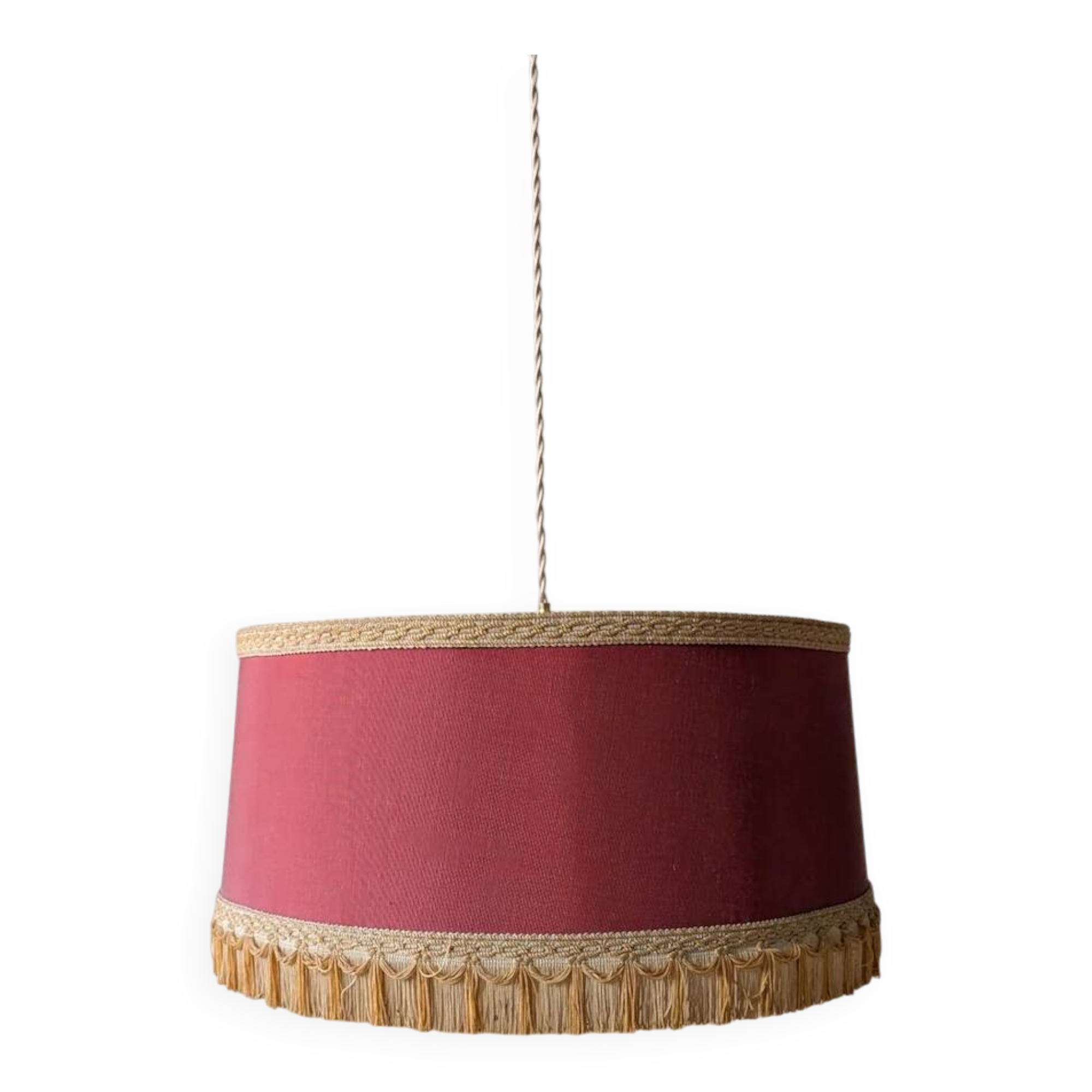Suspension abat-jour vintage à franges