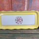Vintage yellow and white cake dish