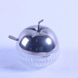 Antique sugar bowl/jam pot in the shape of an apple.